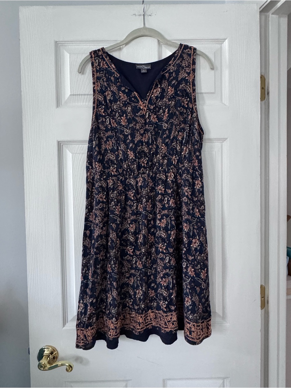 Market & Spruce Navy Dress with Pink Floral Print